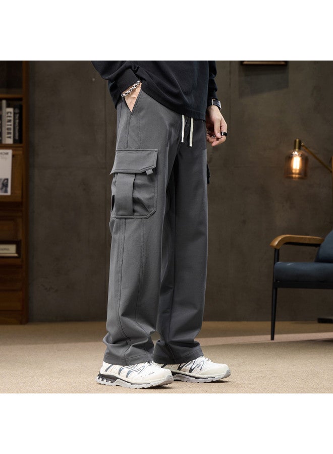 Flying in the snow Men's Work Pants 2025 Autumn/winter New Style Straight Leg Loose Casual Knit Sport Pants American Trendy Brand Long Pants - Image 4