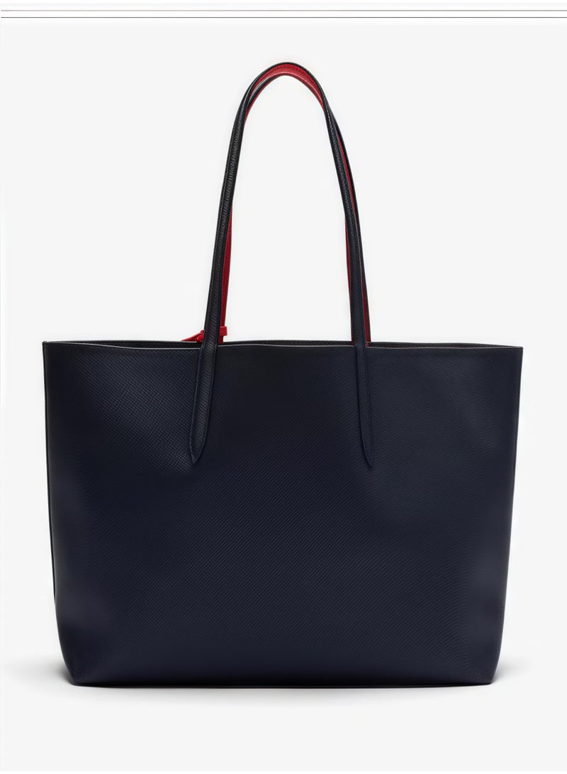 لاكوست حقيبة يد نسائية مزدوجة الوجهين بسعة كبيرة ، عصرية متعددة الوظائف ، أسود / أحمر - Image 3