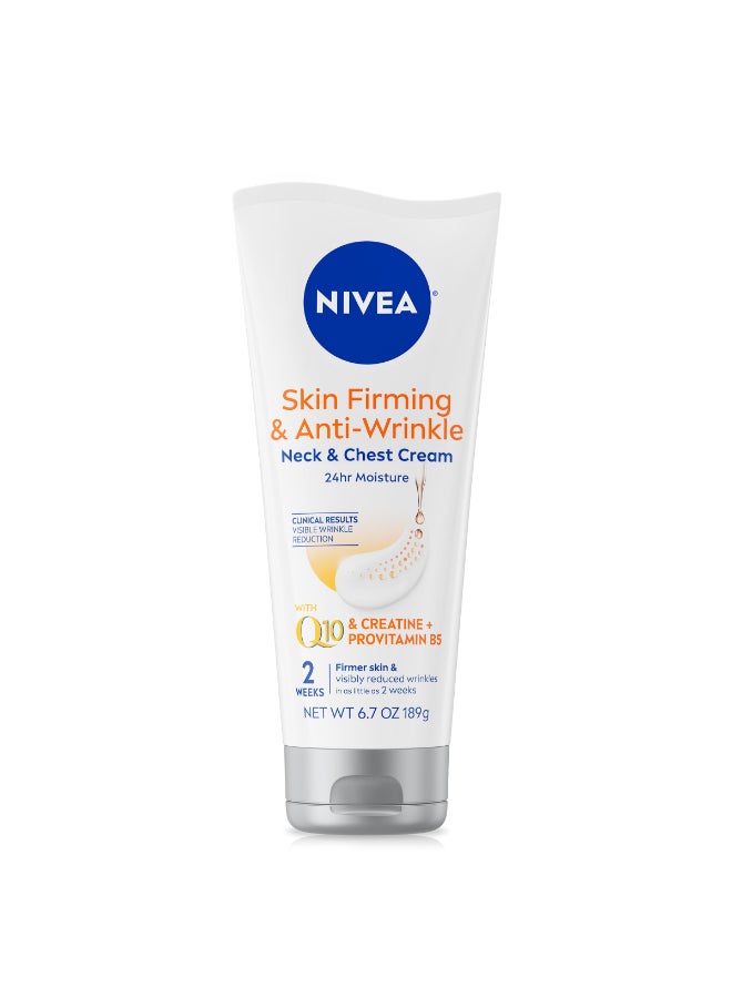 NIVEA Skin Firming Anti Wrinkle Neck Chest Cream with Coenzyme Q10 Creatine and Provitamin B5 Skin Firming Cream Reduces the Look of Fine Lines and Wrinkles 67 Oz Tube - Image 2