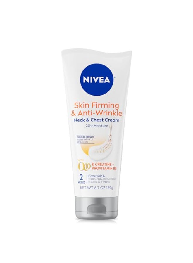 NIVEA Skin Firming Anti Wrinkle Neck Chest Cream with Coenzyme Q10 Creatine and Provitamin B5 Skin Firming Cream Reduces the Look of Fine Lines and Wrinkles 67 Oz Tube - Image 1