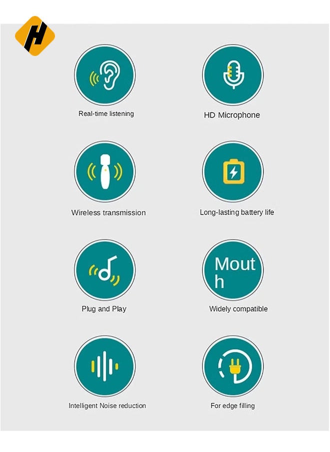 HuHa Wireless Lavalier Microphone for iPhone TYPE-C, Lapel Mic for YouTube Facebook Live Stream TikTok Vlog Video Recording Noise Reduction Auto Sync Plug Play (NO APP or Bluetooth),Iphone two microphones  - Image 5