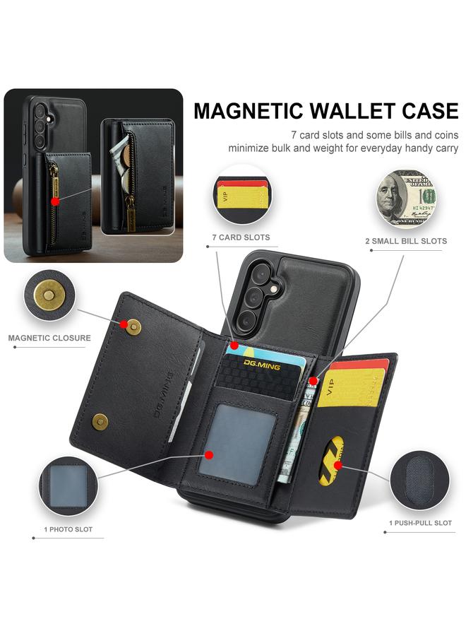 Dg Ming Case For Samsung Galaxy S24 5G M5 Series Zip RFID Multi Card Detachable Leather Phone Case - Image 5