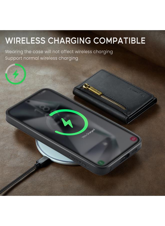 Dg Ming Case For Samsung Galaxy S24 5G M5 Series Zip RFID Multi Card Detachable Leather Phone Case - Image 3