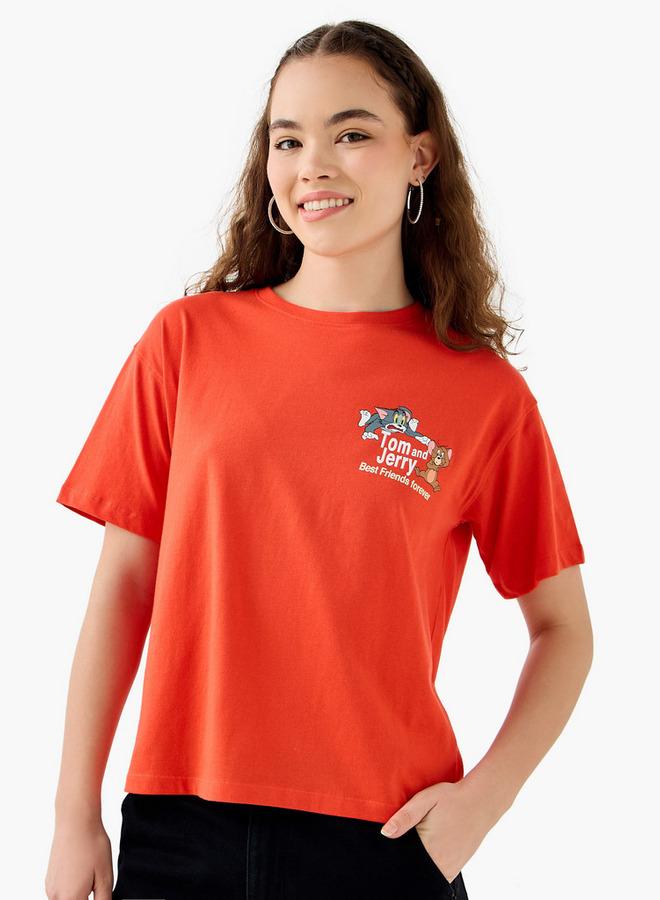 اس بي كاركترز تيشيرت توم وجيري قصير بطبعة - Image 3