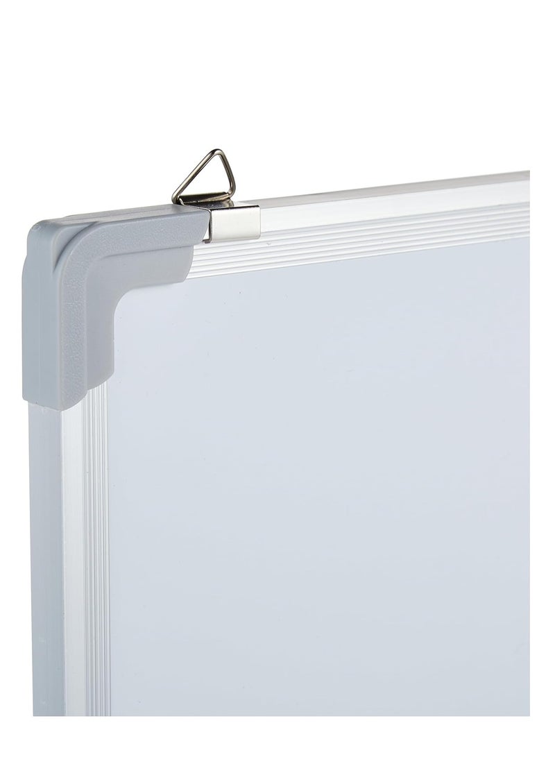 Magnetic Double Sided White board , Chalkboard, Blackboard, Dry Wipe Message Bulletin Board  for Home Office School (40X30cm, ALUMINIUM Frame)