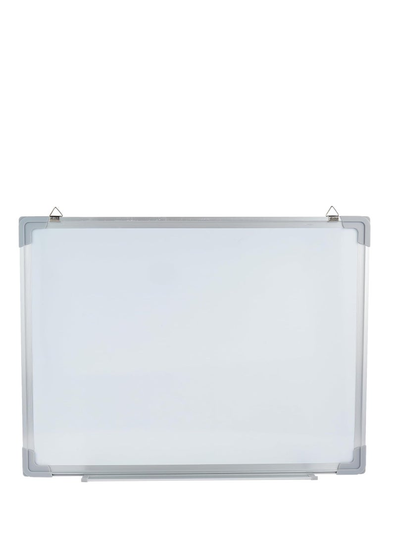 Magnetic Double Sided White board , Chalkboard, Blackboard, Dry Wipe Message Bulletin Board  for Home Office School (40X30cm, ALUMINIUM Frame)