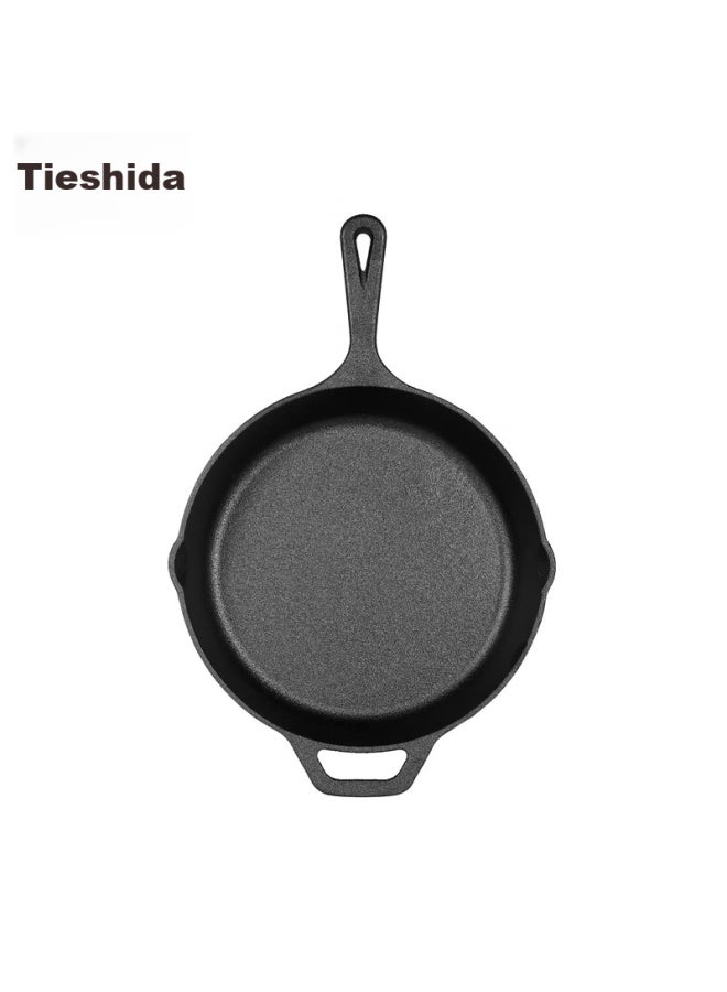 Telssida Cast Iron Flat Bottom Pan, Thick Steak Griddle, Barbecue Pan, Pancake Griddle, Non-coated Steak Pan, Non-stick Pancake Griddle - Image 5