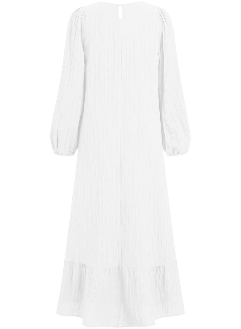 Muslim Dresses for Women One-Piece Long Sleeve Round Neck Islamic Prayer Dress Abaya Kaftan Dubai Casual Dress  - Image 2
