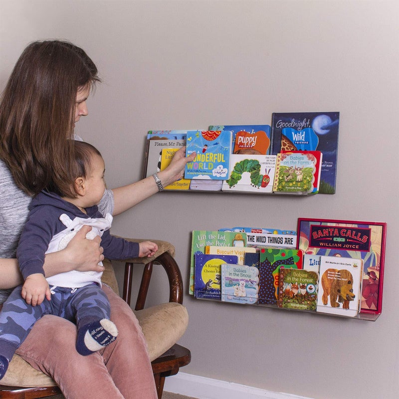 Dwelling With Pride Acrylic Shelf 36 Inch (2Pack) - Acrylic Bookshelf for Toys & Books - Spice Rack & Floating Display - Acrylic Floating Shelves for Makeup & Cosmetic Product - Clear Acrylic Shelf for Books & Magazines - Image 3