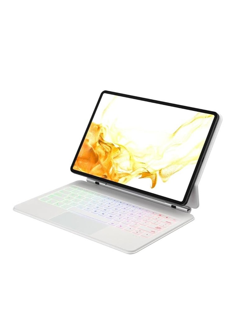 General - Galaxy Tab S9+ 12.4"/ Tab S9 FE+ 12.4"/ Tab S8+12.4"/ Tab S7+12.4"/ Tab S7 FE 12.4" Keyboard Case with Backlit Touchpad Floating Cantilever Stand - Image 1