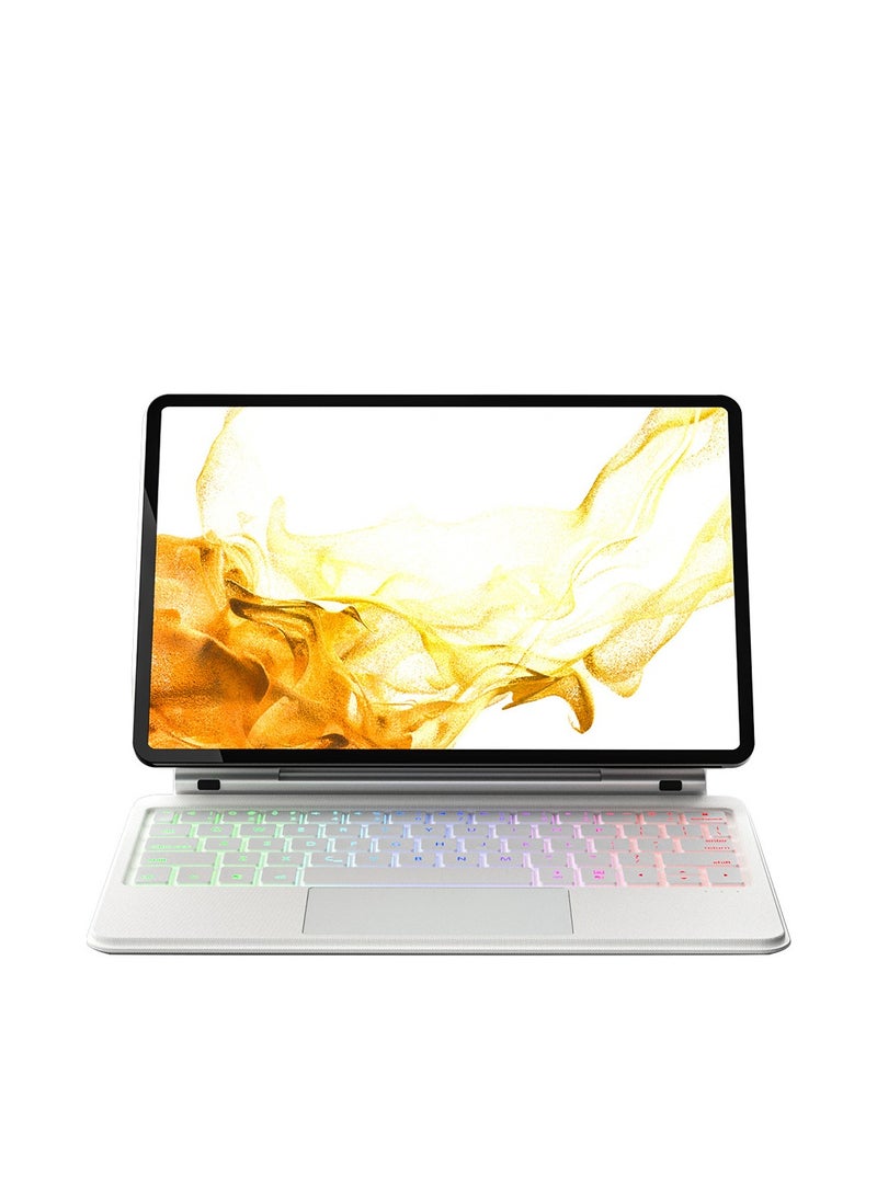 General - Galaxy Tab S9+ 12.4"/ Tab S9 FE+ 12.4"/ Tab S8+12.4"/ Tab S7+12.4"/ Tab S7 FE 12.4" Keyboard Case with Backlit Touchpad Floating Cantilever Stand - Image 1