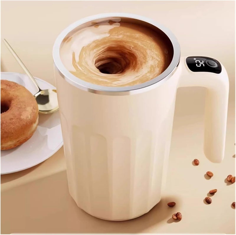 Self Stirring Cup, 400ML Automatic Stirring Cup Rechargeable Coffee Electric Mixer 316 Stainless Steel Rotating Mug Milk Magnetic Mixing for Coffee, Milk(Black) - Image 4
