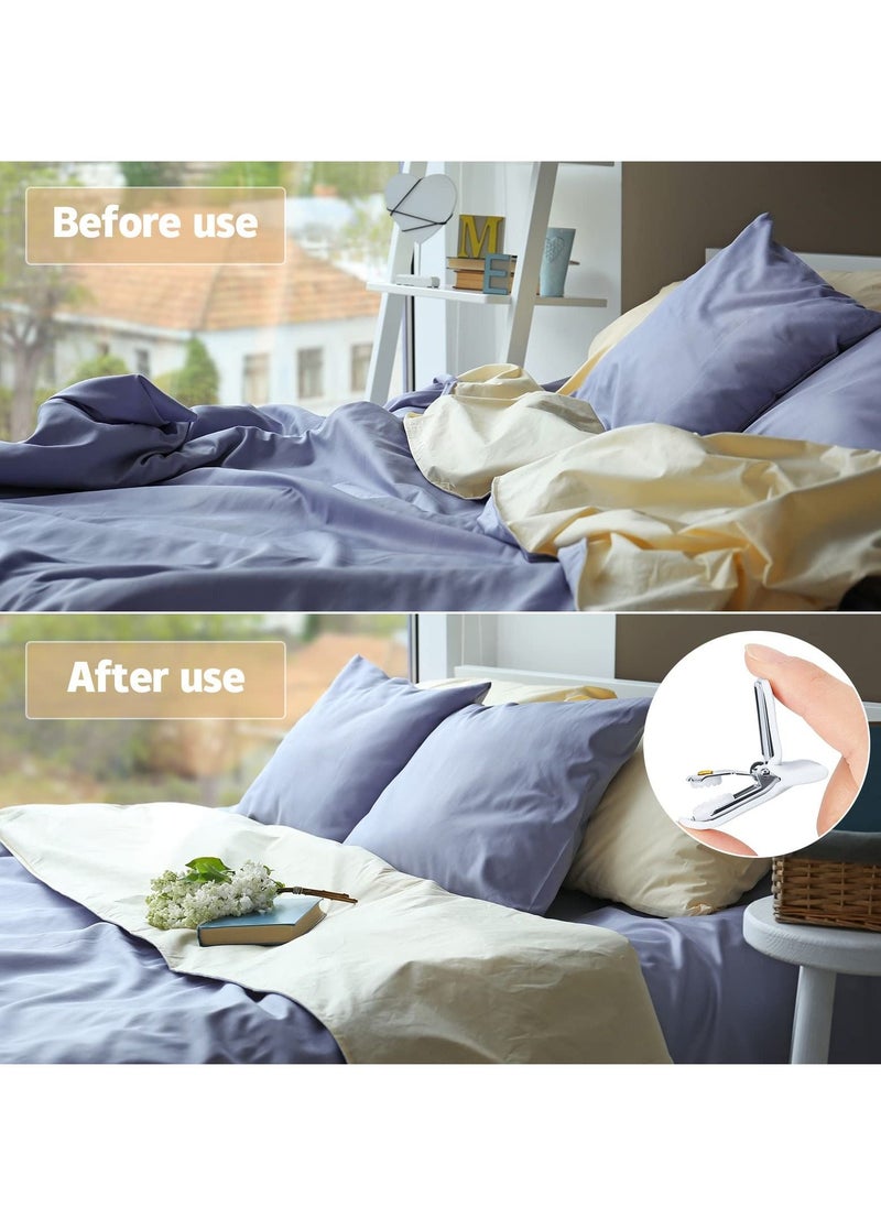 KASTWAVE 24pcs Padded Comforter Clips Duvet Clips White Padded Clips Blanket Fasteners to Secure Bedding for Preventing Comforters From Shifting Inside Duvet Cover, Sweet Sleeping  - Image 5