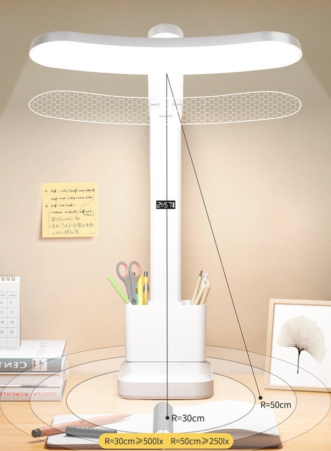 DUNISO Rechargeable Desk Lamp with Touch switch,Foldable Bedside Lamp ,with Phone Holder and Pen Organizer,3 Color Modes Dimmable,Led Time Display,for Office and Home - Image 5