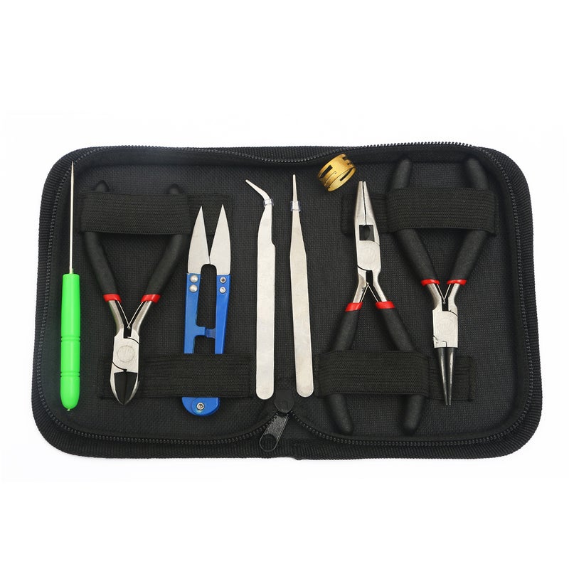 Handmade DIY Tool Set Multi-Pliers Kit Storage 3 pliers 2 tweezers scissors 19mm ring awl - Image 1