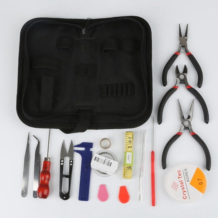 Handmade DIY Tool Set Multi-Pliers Kit Storage 3 pliers 2 tweezers scissors 19mm ring awl - Image 5