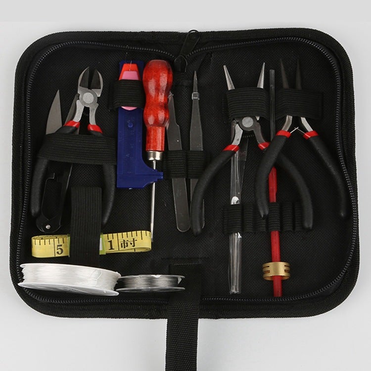 Handmade DIY Tool Set Multi-Pliers Kit Storage 3 pliers 2 tweezers scissors 19mm ring awl - Image 4