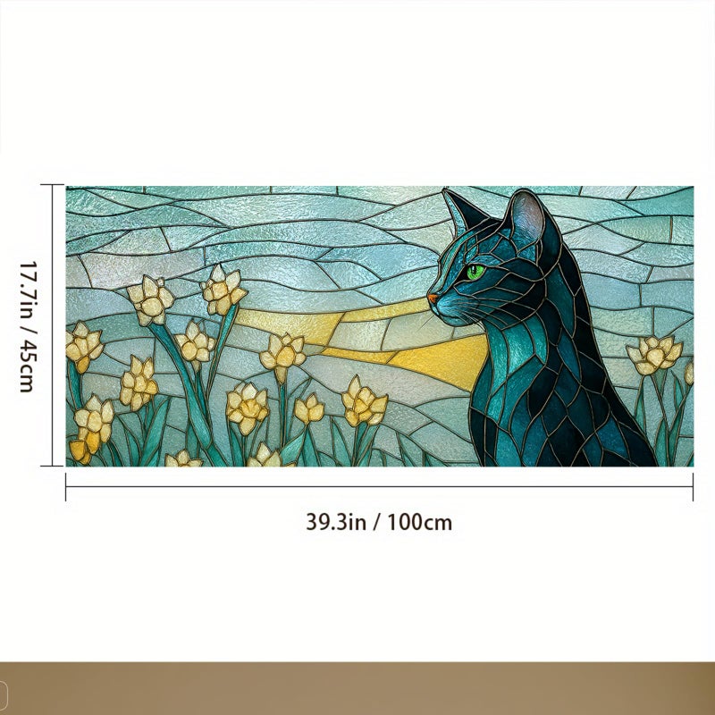IVN Privacy Window Film Geometric Stained Glass Decorative Window Cling Static Cling Glass Sticker for Bathroom Entryway Kitchen Door Panel 39.3Ã—17.7 Inch - Image 3