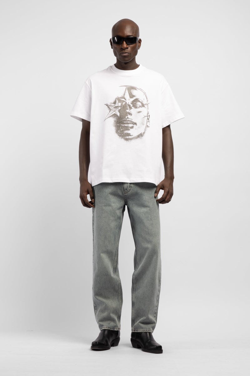 Catch Silver Face Print T-Shirt - Image 1