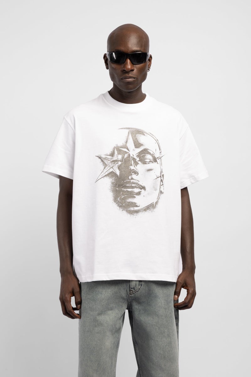 Catch Silver Face Print T-Shirt - Image 2