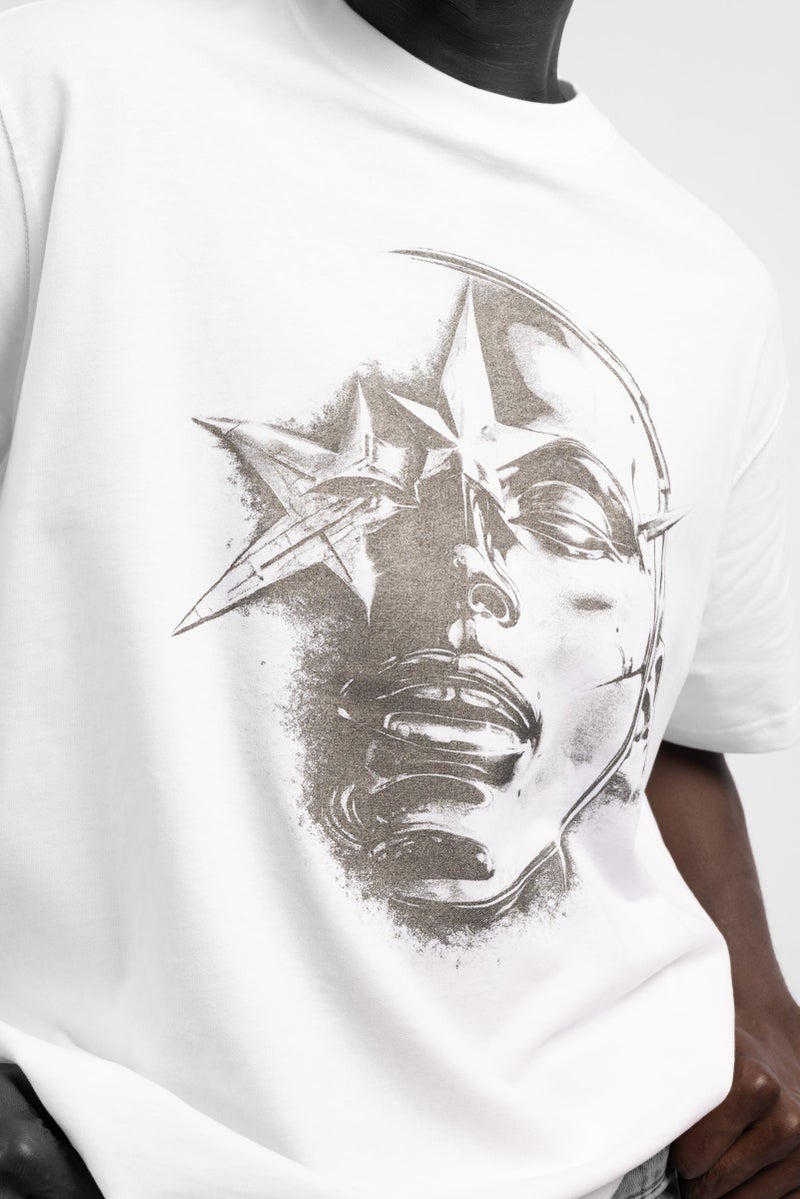 Catch Silver Face Print T-Shirt - Image 3