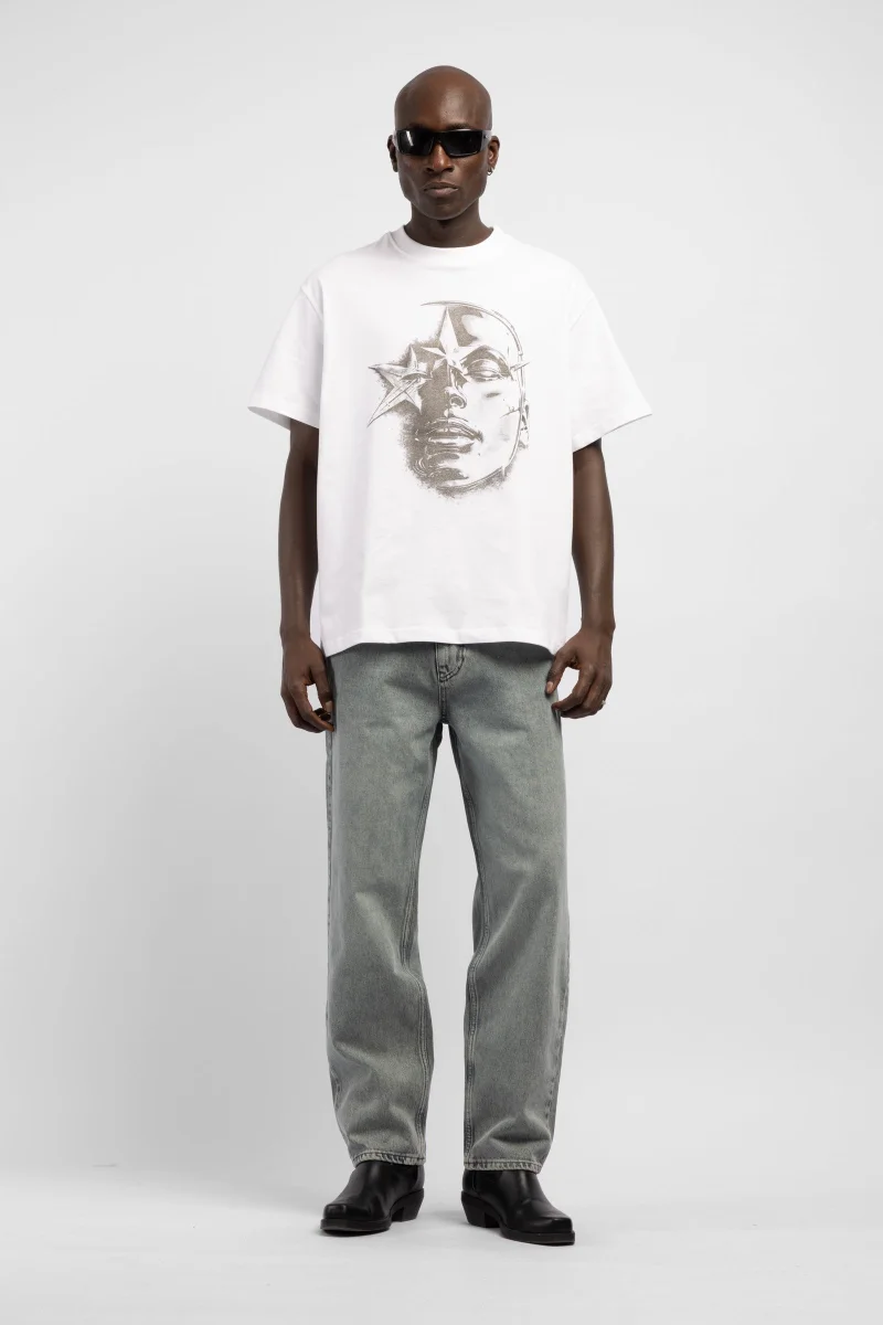 Catch Silver Face Print T-Shirt