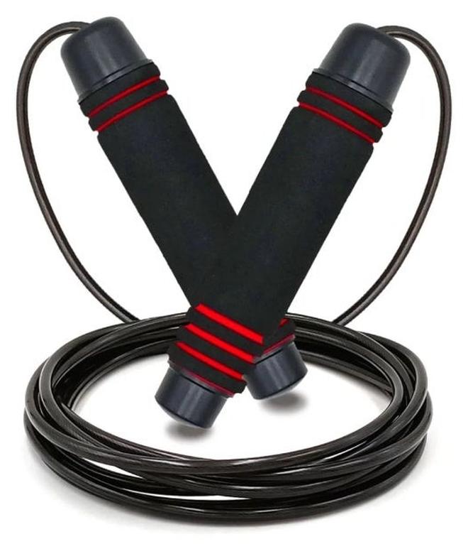 حبل قفز للرجال والنساء والاطفال قابل للتعديل لتمارين اللياقة البدنية مع مقابض اسفنجية مضادة للانزلاق ( متعدد الألوان ) - Image 1