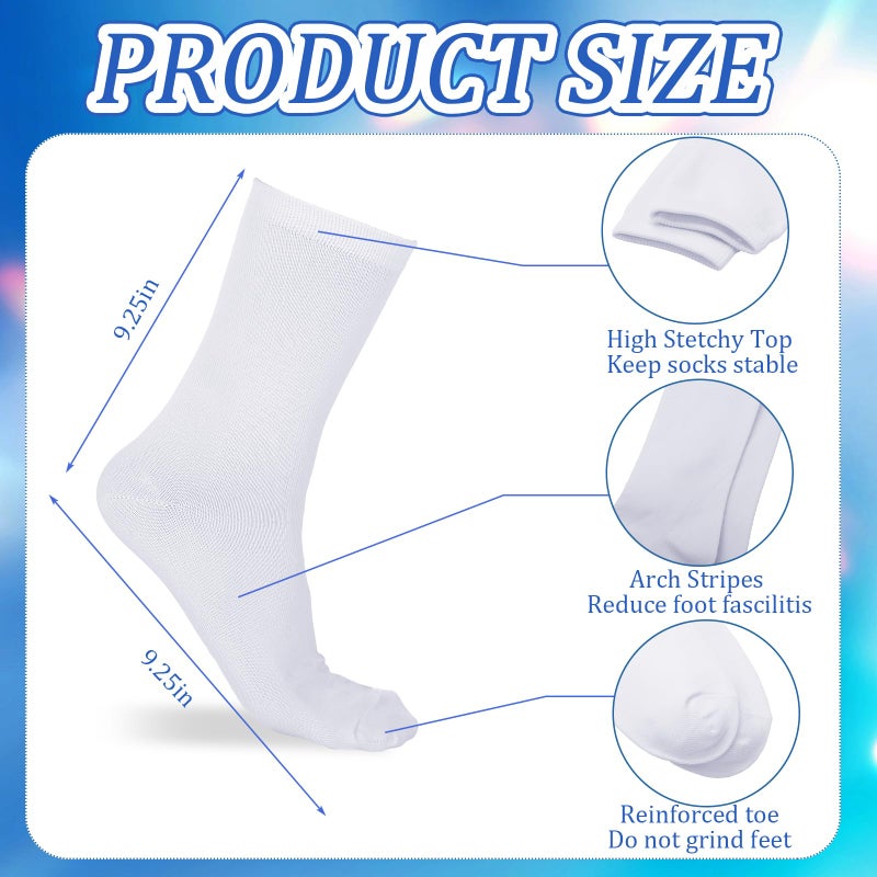 Chicingyou 4 Pairs Liner Socks Lightweight Hiking Liners Calf Sweat Absorption Warm Socks for Women Men Adult(White,M) - Image 4