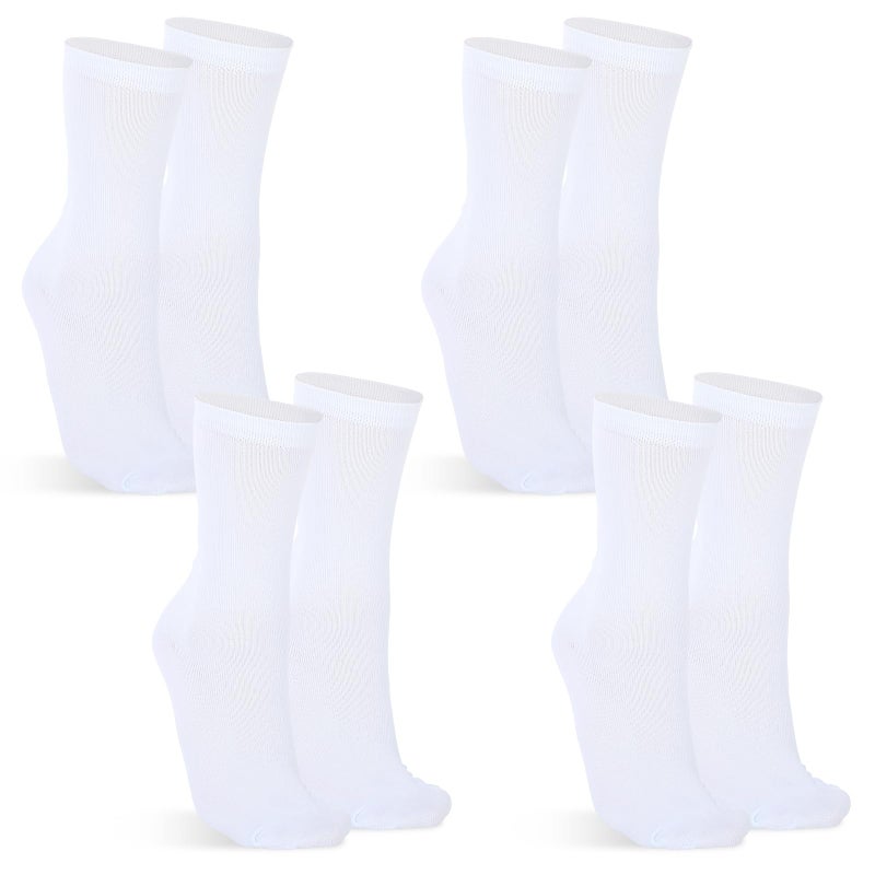 Chicingyou 4 Pairs Liner Socks Lightweight Hiking Liners Calf Sweat Absorption Warm Socks for Women Men Adult(White,M) - Image 1