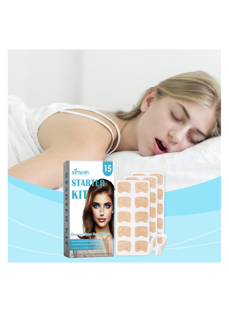 SYOSI Breathing Nasal Strips, Nasal Breathing Dilators, Nose Strips Increase Air, Improve Sleep Quality, Reduce Snoring Drop Shipping, for Better Breath in Sleep, Breath Booster, Skin Safe Nasal Strips - Image 2