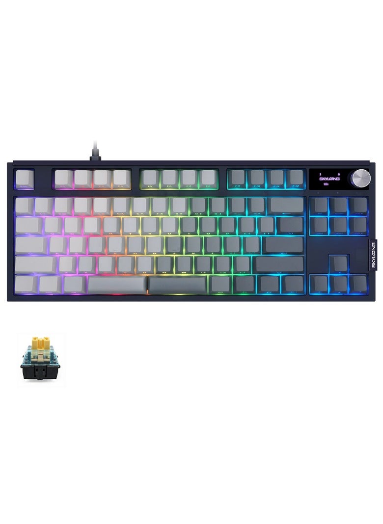 SKYLOONG GK87 RGB Gaming 8K Optical Keyboard - Glacier Yellow Switch Hot Swappable - 8000Hz Polling Rate (English & Arabic)  - Image 1