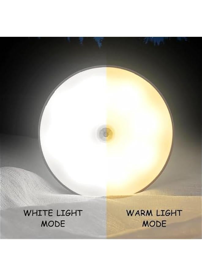 SKY-TOUCH 6Pcs Led Night Light : Motion Sensor Light Intelligent Body Induction Lamp USB Rechargeable Wireless Cabinet Light 2 Color Mode for Stair Bedro LivingRo Bathro Kitchen Garage Wardrobe - Image 2