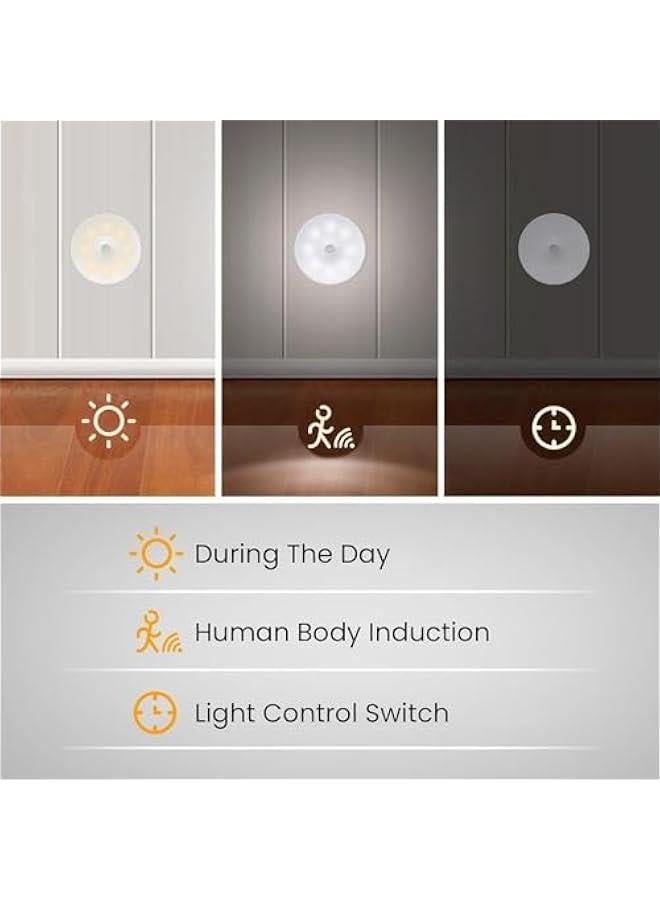 SKY-TOUCH 6Pcs Led Night Light : Motion Sensor Light Intelligent Body Induction Lamp USB Rechargeable Wireless Cabinet Light 2 Color Mode for Stair Bedro LivingRo Bathro Kitchen Garage Wardrobe - Image 3