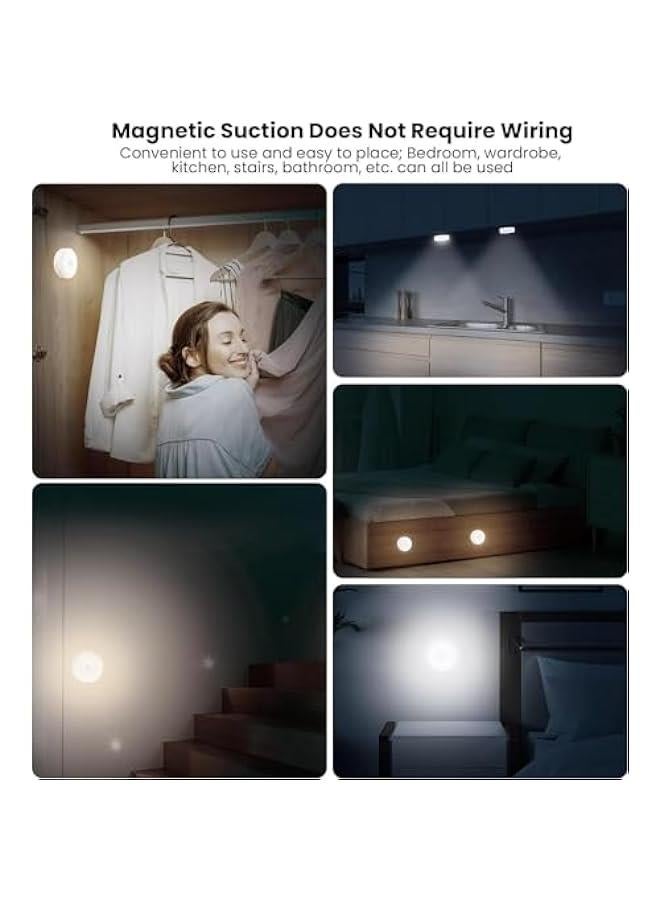 SKY-TOUCH 6Pcs Led Night Light : Motion Sensor Light Intelligent Body Induction Lamp USB Rechargeable Wireless Cabinet Light 2 Color Mode for Stair Bedro LivingRo Bathro Kitchen Garage Wardrobe - Image 4