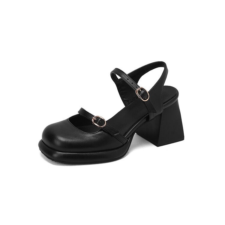 Square Toe Platform Buckle High Heel Single-Layer Shoes Plus Size Women'S Shoes 7126 - Image 3