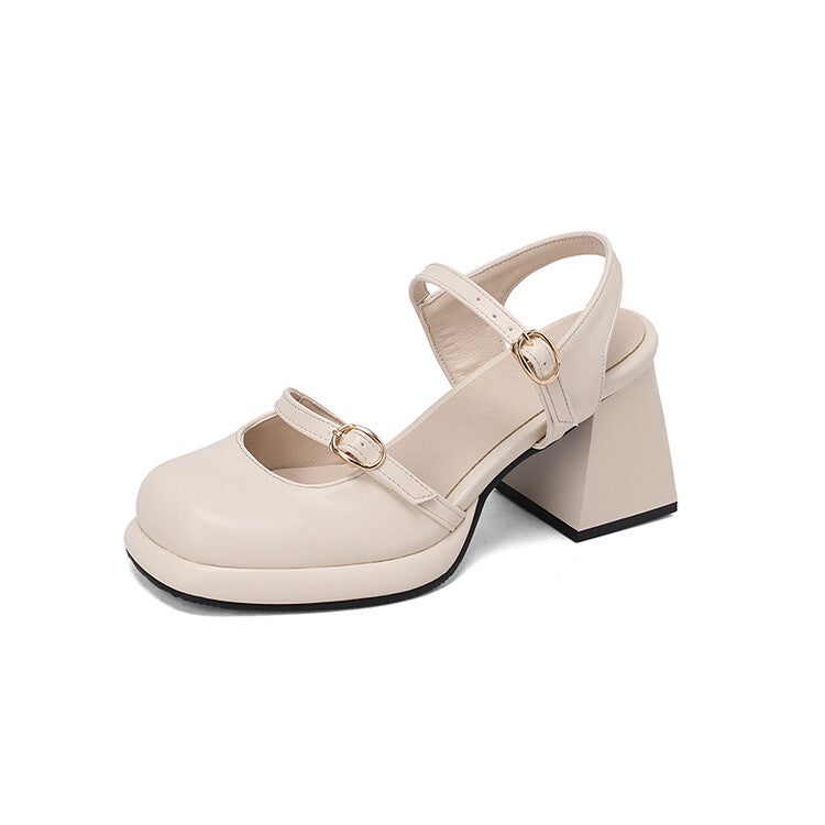 Square Toe Platform Buckle High Heel Single-Layer Shoes Plus Size Women'S Shoes 7126 - Image 5