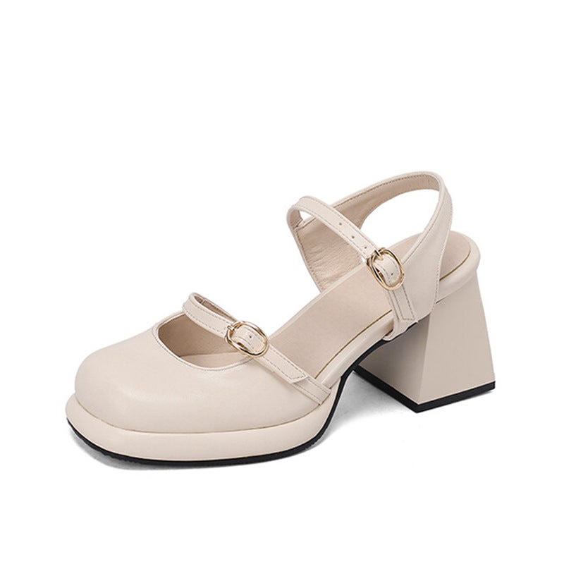 Square Toe Platform Buckle High Heel Single-Layer Shoes Plus Size Women'S Shoes 7126 - Image 2