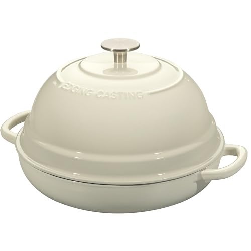 EDGING CASTING Enameled Cast Iron Dutch Oven Pot with Lid, Round Bread Oven for Homemade Sourdough Bread Baking, 6 Quart, White - Image 2