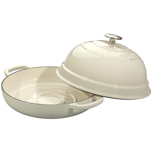EDGING CASTING Enameled Cast Iron Dutch Oven Pot with Lid, Round Bread Oven for Homemade Sourdough Bread Baking, 6 Quart, White - Image 5
