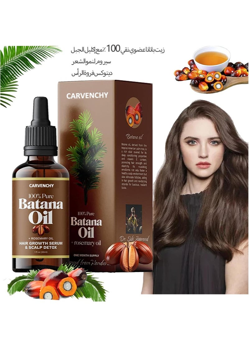 CARVENCHY Hair Oil with Rosemary for Hair Growth - 100% Pure Organic Batana Oil from Honduras - Reduce Hair Loss and Detox Your Scalp (30 mL)  - Image 1