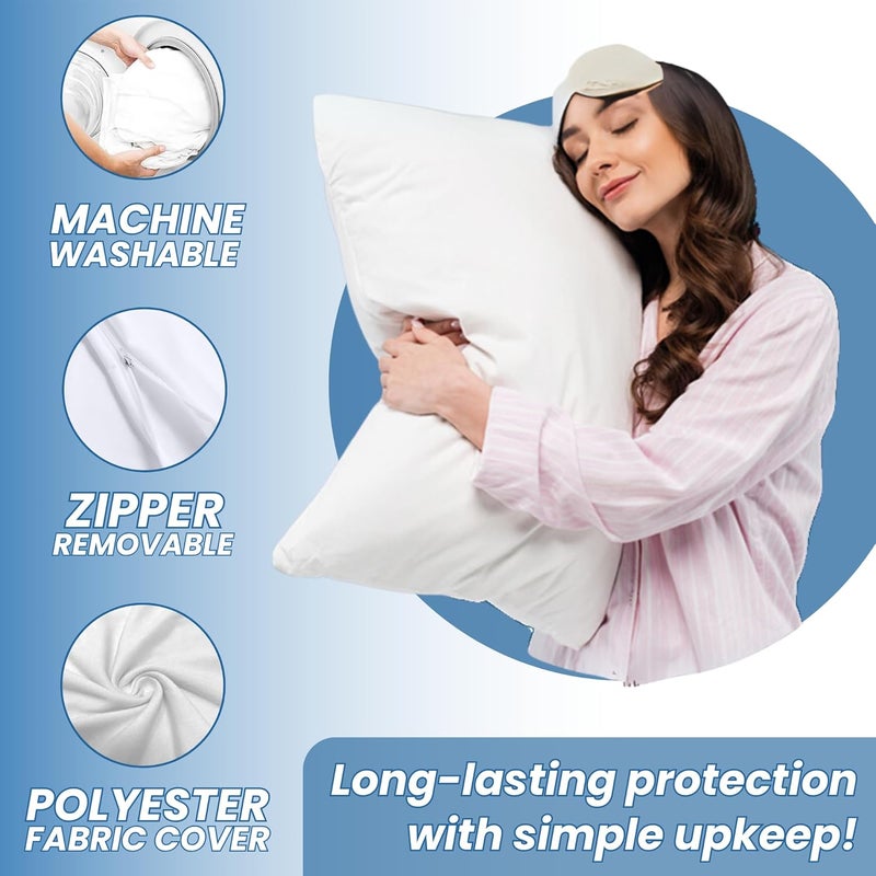 OSBED 100% Waterproof Pillow Protectors - Pack of 4 Bed Bug & Dust Proof Polyester Pillowcases - King Size (50 x 90cm) - Image 5