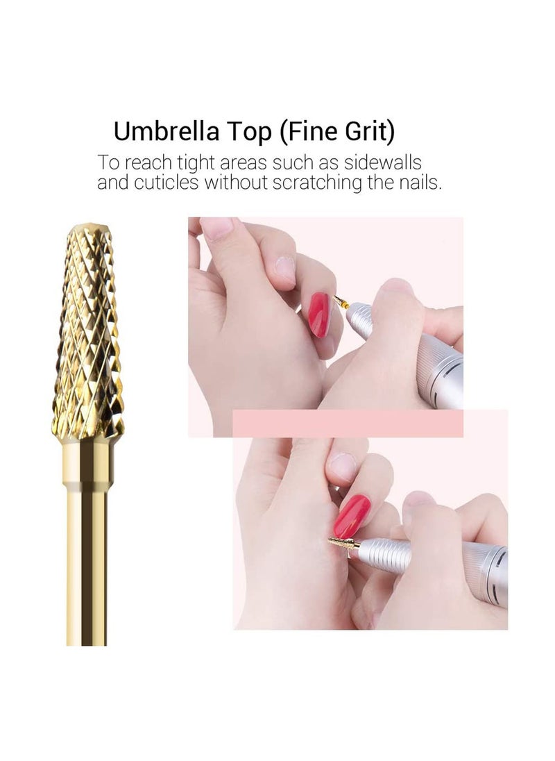 SYOSI - Nail Drill Bits Ceramic Bit Set for Acrylic Gel Nails 7 Pcs 3/32 Inch File Bits Cuticle Manicure Pedicure Nails Down Removing Tools - Image 1