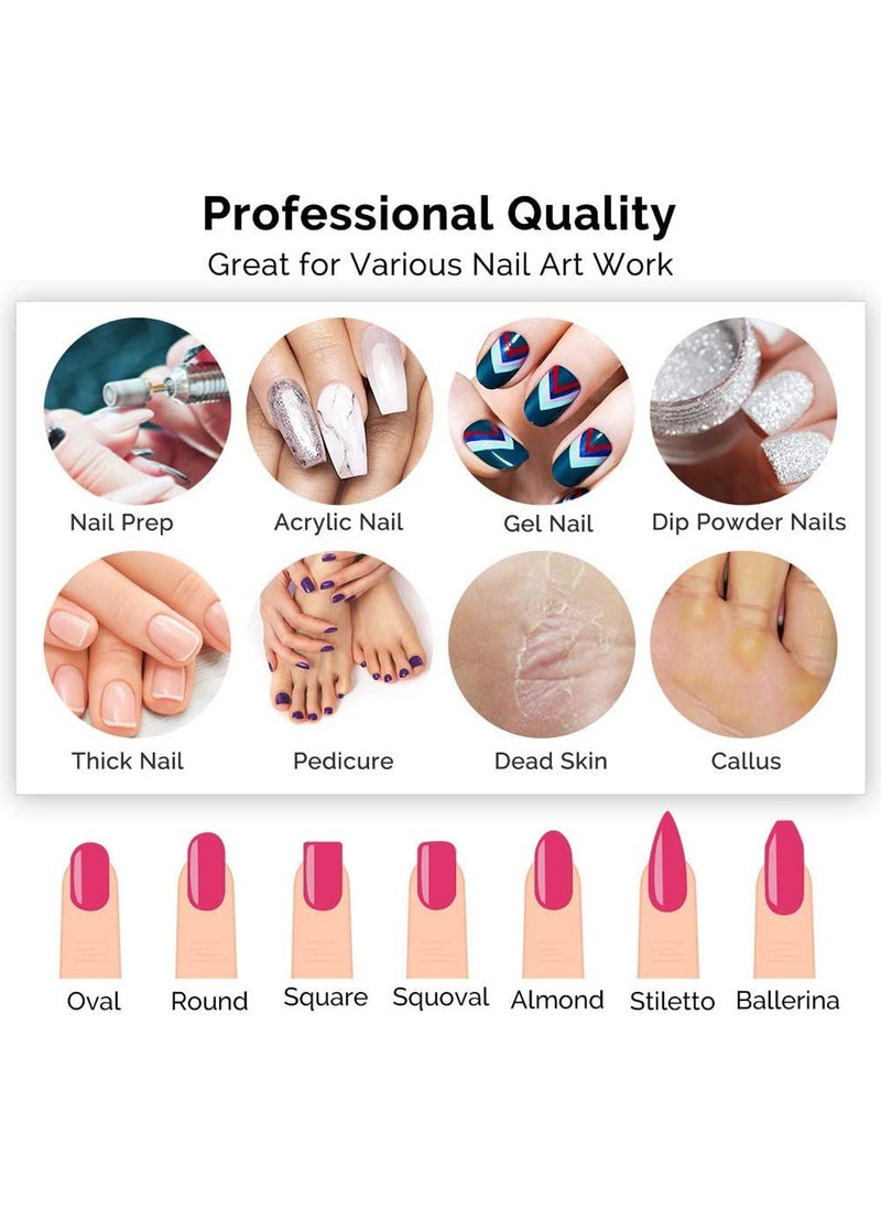 SYOSI - Nail Drill Bits Ceramic Bit Set for Acrylic Gel Nails 7 Pcs 3/32 Inch File Bits Cuticle Manicure Pedicure Nails Down Removing Tools - Image 1
