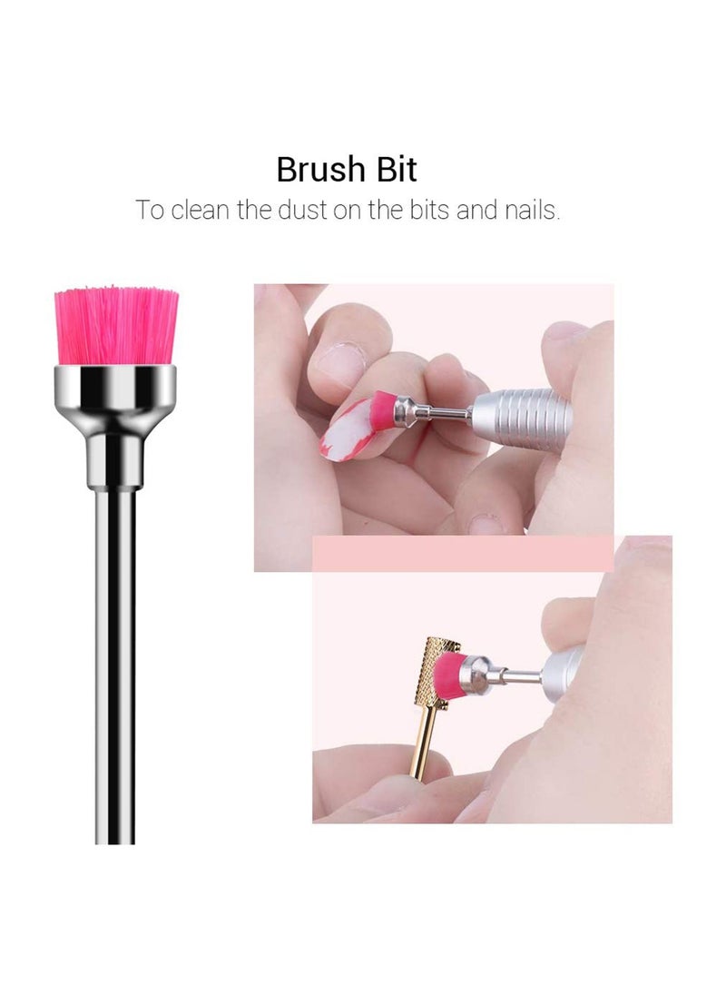 SYOSI - Nail Drill Bits Ceramic Bit Set for Acrylic Gel Nails 7 Pcs 3/32 Inch File Bits Cuticle Manicure Pedicure Nails Down Removing Tools - Image 1