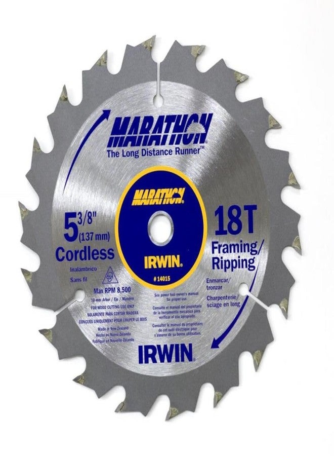 IRWIN Tools MARATHON Carbide Cordless Circular Saw Blade, 5 3/8-Inch, 18T Carded (14015) - Image 2
