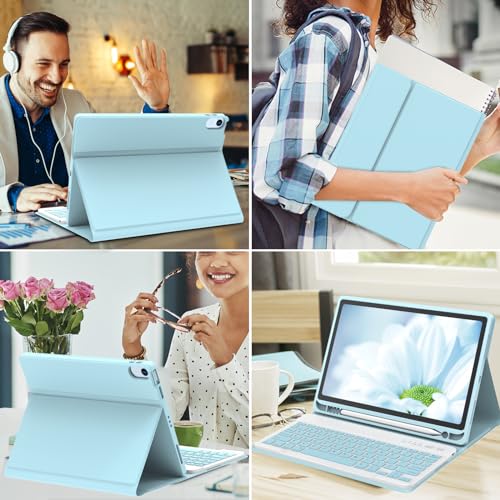 TaIYanG Keyboard Case for iPad Air 11-inch M2 2024/ Air 5th/ 4th Generation- Detachable Bluetooth Keyboard Case with Pencil Holder - Flip Stand Cover for iPad Air 11" M3/M2 (2025/2024)/Air 5 2022/Air 4 2020 - Image 5