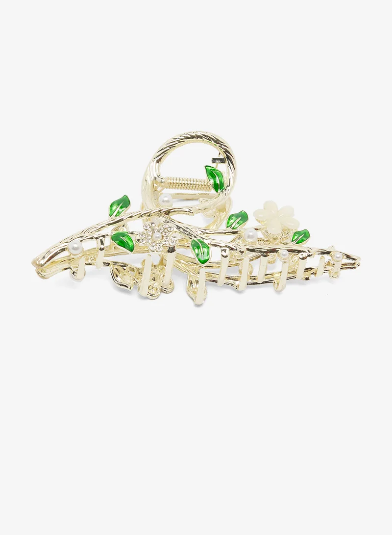 ايلا Floral Rhinestone Embellished Hair Clutch