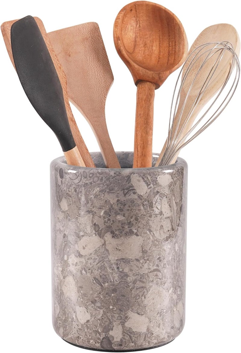 RADICALn Handmade Oceanic Marble Utensil Holder – 6.5 Inch Kitchen Counter Spatula & Spoon Jar, Durable Cooking Utensils Organizer, Stylish Kitchen Caddy & Essentials Holder - Image 1