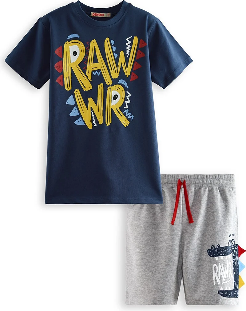 Denokids Rawr Boy T-Shirt Shorts Set