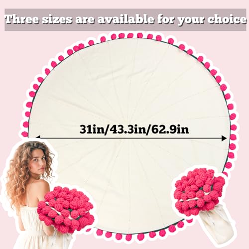LOKOZ Rose Crochet Flowers Bouquet Blanket - Birthday Valentines for Girlfriend Wife, Galentines Mothers Day Birthday Gifts for Women Mom Her Friend Sister, Romantic for Wedding Home Decor 63 Inches - Image 4